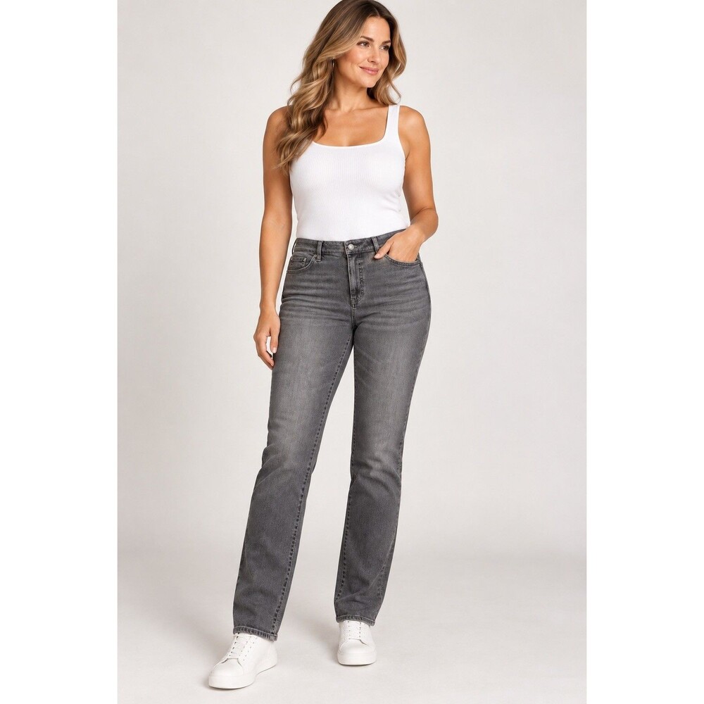 Lauren Ralph Lauren Women's 14 Concrete/Gray Premier Straight Slimming Fit Jeans